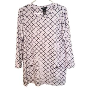 Ali Miles 3/4 Quarter Sleeve Tunic Top with Front Pockets and Snaps On Sides